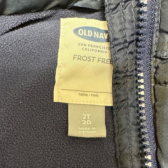 Toddler Boys 2T ** OLD NAVY FROST FREE ** Navy Blue Plaid Snow Vest - Picture 3 of 3